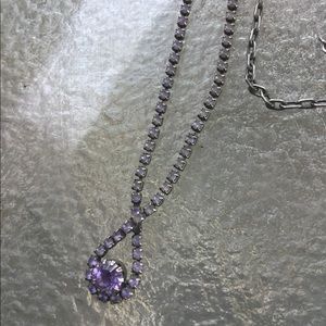 Purple rhinestone necklace